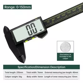 150 мм электронный цифровой штангенциркуль калибра измерительные портативные измерительные инструменты метрический/императорский микрометр штангенциркуль плотник