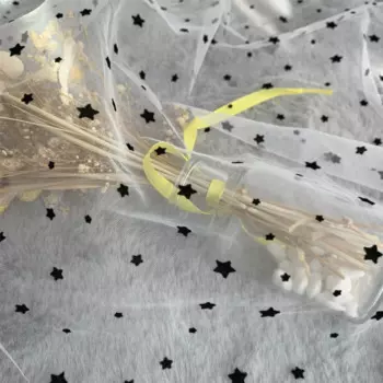 150 см в ширину 5 ярдов белый черный стекались звезды Сетка Тюль Ткань Высокое качество свадебное платье свадебное украшение занавеска чистая ткань