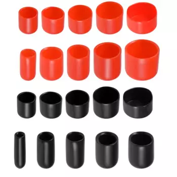 Резиновые торцевые крышки UXCELL, черные/красные, 10-28 мм