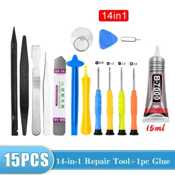 15/23 шт., инструменты для ремонта мобильных телефонов, набор отверток для ремонта экрана, разборка для iPhone X 14 13 12 8 7 6S, набор клея для ручного инструмента