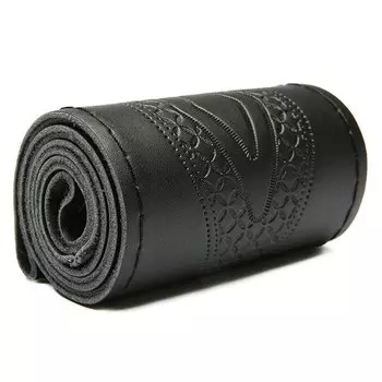 15 дюймов/38 см DIY натуральная кожа плетеный чехол на руль автомобиля противоскользящая пленка для вышивки рулевого колеса с игольной нитью