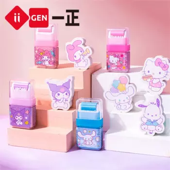 15 компл./лот Sanrio Kuromi Cat роликовый ластик милый пишущий рисунок резиновые ластики для карандашей канцелярские принадлежности для детей подарки школьные принадлежности