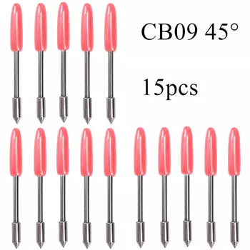 15 шт. 45 градусов, Графический Плоттер CB09, виниловый резак, ножи, лезвия для портрета, 1/2 силуэт, камея, Фрезерный инструмент для резьбы