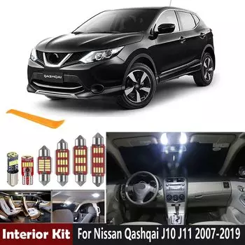15 шт., Автомобильные светодиодные лампы для Nissan Qashqai J10 J11 2007 2018 2019