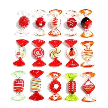 15 шт. стеклянных конфет JSSMTLP красного цвета