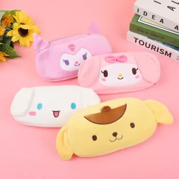 15pcs/ лот Sanrio Kuromi мелодия плюш карандаш чехол милый корица карандаш коробки монеты канцелярские принадлежности ручка сумка школьные принадлежности