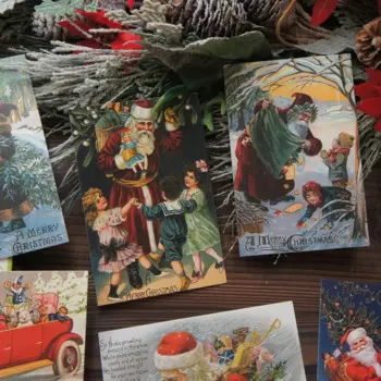 Открытки Рождество Ретро Санта 15 шт