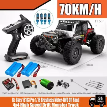16103PRO 1:16 полноприводный Радиоуправляемый автомобиль со штативом 2,4G автомобили с дистанционным управлением 70 км/ч высокоскоростной Дрифт монстр-Трак для детей VS WLtoys 144001 игрушки