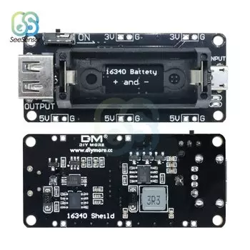16340 литиевая аккумуляторная батарея зарядное устройство Щит Плата ESP8266 ESP32 модуль внешнего аккумулятора двойной выход 3,3 В 5 В