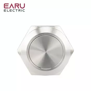 16/19/22/25/30 мм с проводами, короткий ход, водонепроницаемый металлический кнопочный переключатель, 1НО, мгновенный самосброс, светодиодный светильник, 12-24 В, красный, зеленый