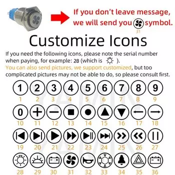 Металлический кнопочный переключатель SBLSBR 16/19/22мм