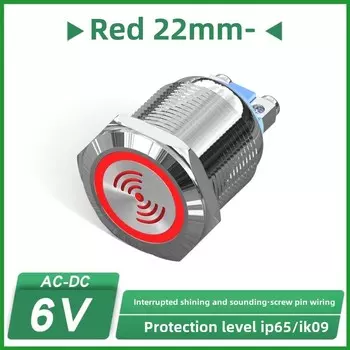 16/19/22 мм металлический водонепроницаемый зуммер IP65 винтовая ножка прерывистый мигающий звук и огнестойкое основание световая сигнализация 6 В/12 В/24 В