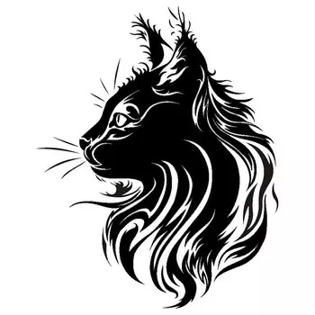 16*19,9 см, виниловая наклейка для стайлинга автомобилей, декоративные наклейки с изображением животных и кошек, модные аксессуары с героями мультфильмов, черный/серебристый для наклеек Cadillac