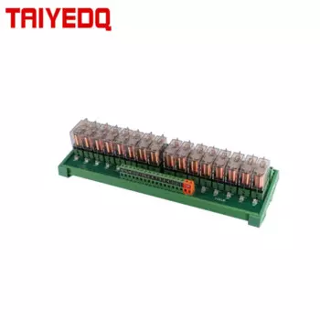 16 Каналы 1NO + 1NC DIN рейка крепление Интерфейс релейный модуль с PLC разъемом постоянного тока 12V 24V PNP/NPN Совместимость