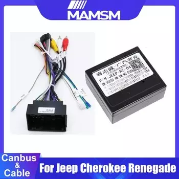 16-контактный адаптер Android Canbus Box для Jeep Cherokee Renegade 2015 2016 2017 2018 2019 2020 жгут проводов кабель питания автомобильное радио