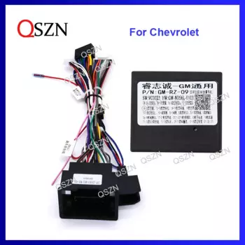 16-контактный адаптер жгута проводов Android, кабель питания с коробкой Canbus GM-RZ-09 для автомобильного радио CHEVROLET серии MALIBU/AVEO/CruzeTRAX