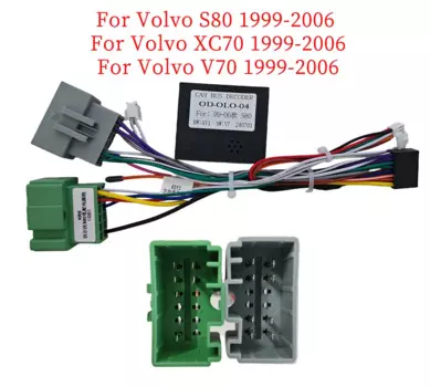16-контактный автомобильный жгут проводов, адаптер Canbus Box, декодер, Android радио, кабель питания для Volvo S80 XC70 V70 S60 1999-2006