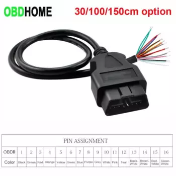 16-контактный Штекерный разъем OBD2 ELM327 OBD2, Автомобильный сканер, диагностический удлинитель, открывающийся шнур OBD 16-контактный шнур