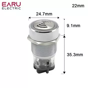 Водонепроницаемый звуковой световой сигнализатор EARUELECTRIC из нержавеющей стали 12В 24В