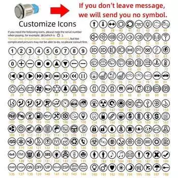 Металлический кнопочный переключатель SBLSBR 16mm с символом