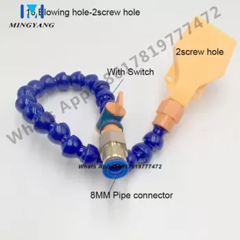 16 отверстий 1/4 "BSPT 727-15, пластиковая воздушная Форсунка с двумя отверстиями для винтов, с охлаждающей трубой и коннектором для труб 8 мм