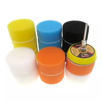 16 шт. 2-дюймовый комплект полировальных подушечек с адаптером для дрели M6, автомобильная губка, буферная накладка, ручка, подкладка для буфера, полировщик, шлифовка