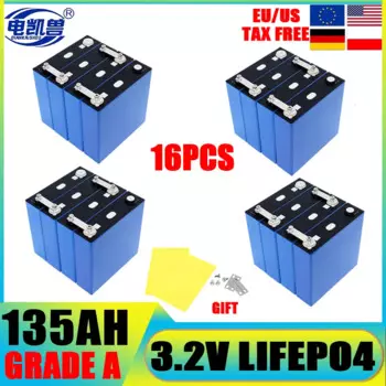 16 шт. Lifepo4 3,2 В 202 Ач 135 Ач 310 Ач 280 Ач 320 Ач 105 Ач Grade A DIY 12 В 24 В 48 В литиевая аккумуляторная батарея для EV RV Golf Car