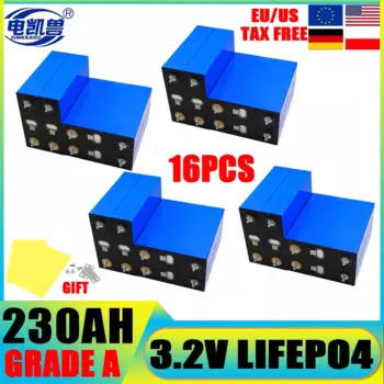 16 шт. Lifepo4 3,2 В 230 Ач 310 Ач 280 Ач 202 Ач 320 Ач 105 Ач Grade A DIY 12 В 24 В 48 В литиевая аккумуляторная батарея для EV RV Golf Car