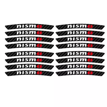 16 шт., наклейки на обод колеса автомобиля из углеродного волокна, аксессуары для авторемонта для Nissan Nismo Tiida Teana GTR Juke Note Versa Almera Navara
