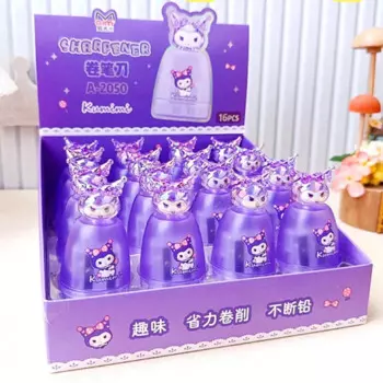 16 шт./партия Sanrio Хрустальная точилка для карандашей Kuromi двойное отверстие ручной механический резак нож Канцелярские подарки школьные принадлежности