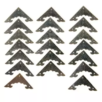 16 шт., винтажные металлические плоские Угловые защитные накладки для украшений с гвоздями, 40 мм/58 мм