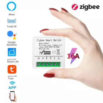 16A Zigbee Switch Tuya Умный домашний автоматический выключатель света DIY Выключатель Релейный модуль Smart Life APP Таймер работает с Alexa Google