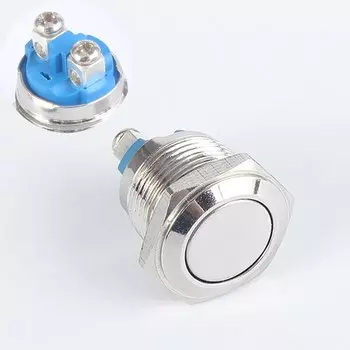 16mm19mm на плоской подошве, с закругленным носком, моментальная Перезагрузка металлические кнопочные переключатели с высоким напором Медь покрытием Никель серебро автомобильный гудок дверной переключатель