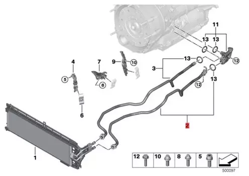 17228671664 новая трубка для охлаждения коробки с волнами для BMW X42020 XDriver 25i