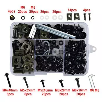 177 шт./компл. M6 M5 Комплект болтов обтекателя Болты для кузовных работ гайка для мотоцикла 6 цветов