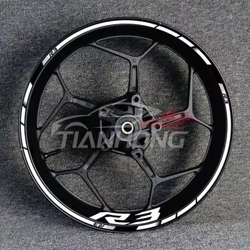 17 дюймов для мотоцикла YAMAHA YZF R3 логотип ступицы колеса Водонепроницаемые Светоотражающие Обода наклейки передние и задние наклейки украшение
