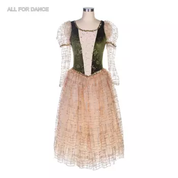 18036 Новые балетные костюмы для женщин и девочек, балетная пачка, романтическая балетная пачка с длинными золотыми рукавами, балетный костюм для выступлений на сцене, пачка