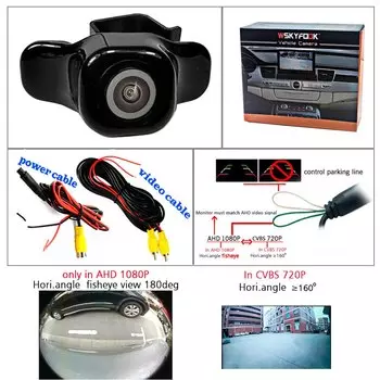 180deg “рыбий глаз” с 1920*1080P/720P AHD фронтальная камера Камера для составной детали спирального кабели для Тойота crown 2015 2016 2017 2018 вид спереди камеры положительный Камера широкоугольный