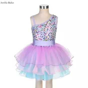 18299 Детский камзол, цветной лиф с пайетками и отделкой лентой, балетная пачка для девочек, балетные костюмы для выступлений на сцене, танцевальная пачка