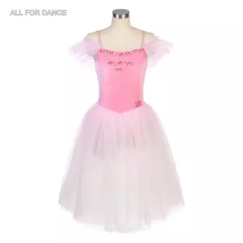18582 Розовый бархатный лиф и мягкий тюль, длинная балетная пачка для девочек и женщин, танцевальное платье, костюм балерины для взрослых, романтическая пачка