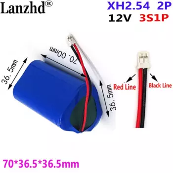 18650 Lithium battery pack 12V 3S1P Three Angle type batteries pack fascia disinfection gun solar street lamp PH2.0 XH2.54