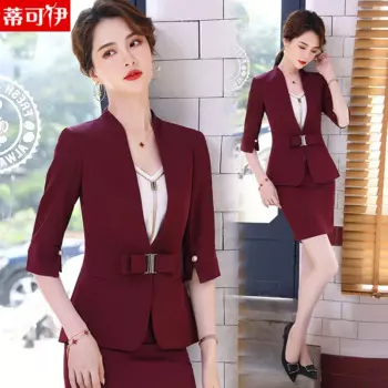 1886Деловой костюм для стойки регистрации отеля, женский осенний модный темпераментный косметологический спецодежда, костюм, юбка, комбинезон