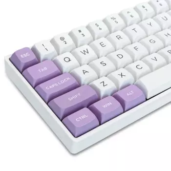 189-клавишные колпачки для клавиш из ПБТ с двойным ударом, фиолетовый, белый, профиль ISA, комплект колпачков для клавиш с подсветкой для GK61 Anne Pro, 2 шт., механическая геймерская клавиатура