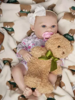 18-дюймовая реалистичная кукла Loulou Bebe Reborn с окрашенными 3D волосами, мягкая кукла ручной работы для новорожденных, подарок на день рождения, мягкий пенал для всего тела
