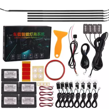 18 в 1, светодиодная лента для автомобисветильник освесветильник, 64 цвета