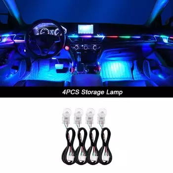 18 в 1 полноцветный симфонический светодиодный автомобильный светильник, детали для замены аксессуаров, 64 цвета, акриловые полосы, 110 см, 90 см, 75 см, 35 см, 20 см