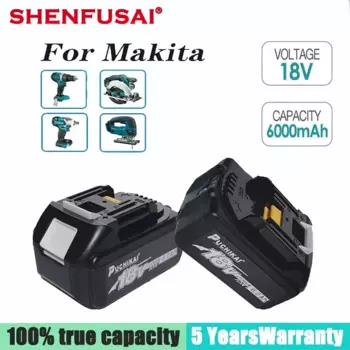 18 в для Makita 6000 Ач сменная фотобатарея, литий-ионная батарея LXT BL1860B BL1860, аккумуляторная батарея для электроинструмента мАч