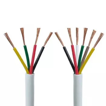 18AWG 20AWG 17AWG 15AWG 13 AWGRVV 2/3/4/5 ядер медный провод электрический кабель RVV белый мягкий провод в оболочке