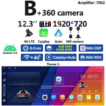 1920*720 Carplay 8G + 256G Android 14 Автомобильный DVD-плеер GPS WIFI Bluetooth 5,0 RDS Радио для Toyota Land Cruiser Prado 150 2014-2017