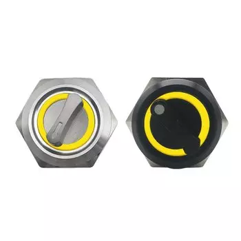 19/22 мм самовозвратная мгновенная самоблокирующаяся фиксация, водонепроницаемая металлическая ручка выбора DPDT, поворотный переключатель 2, 3-позиционный со светодиодной лампой